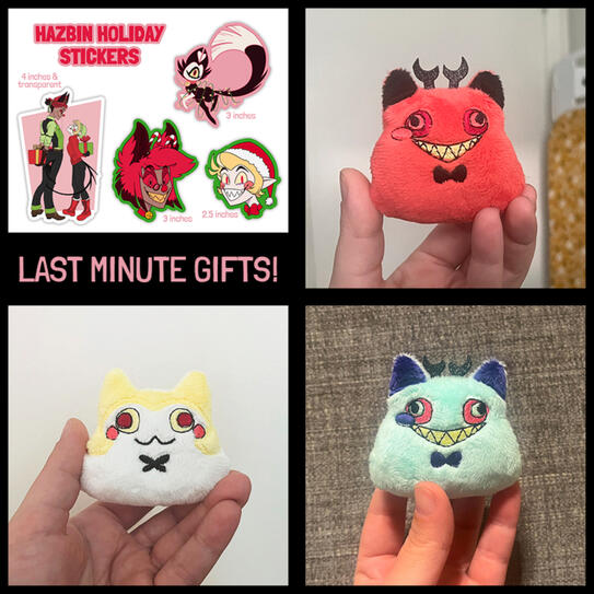 Hazbin Cats and Holiday Stickers